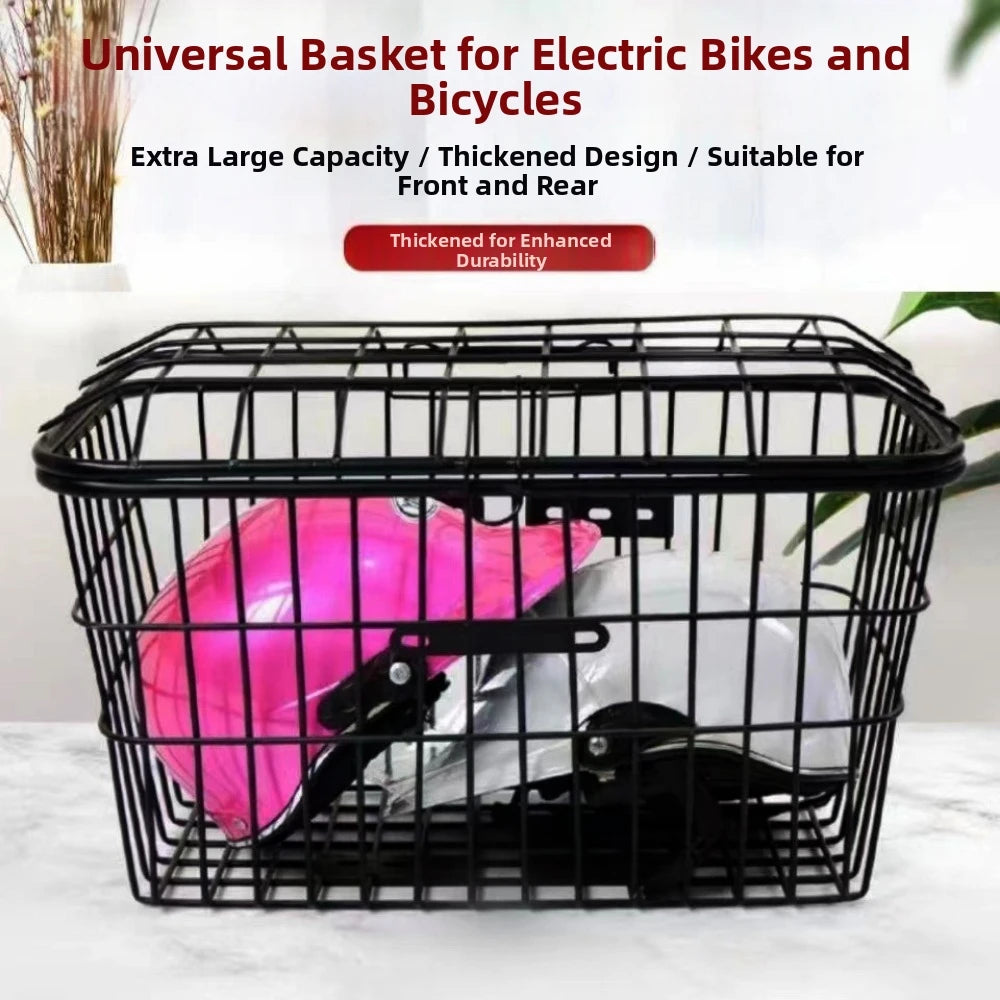 panier vélo noir grille métallique moderne vis fixations sac étanche