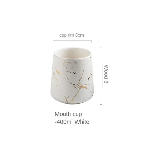ensemble tasses dents marbre doré moderne vert noir blanc élégantes 400ml