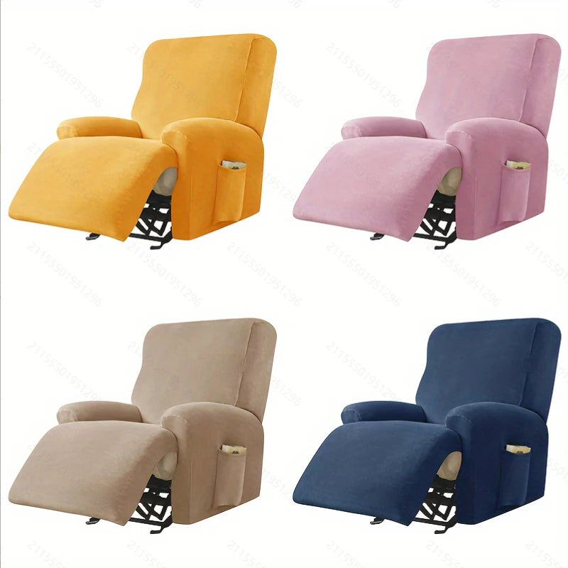 housse canapé fauteuil relax velours doux gris jaune rose bleu moderne extensible