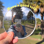 miroir rond argenté motifs visages mignons moderne selfie maquillage haute définition portable adhésif couple