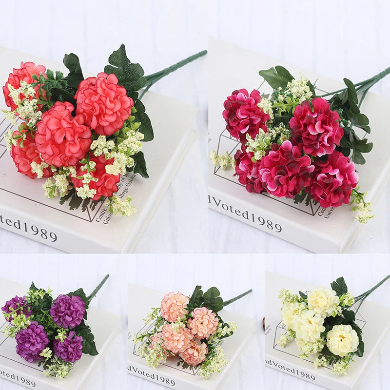bouquet artificiel fleurs rouge rose blanc violet moderne intérieur décoration mariage festive