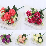 bouquet artificiel fleurs rouge rose blanc violet moderne intérieur décoration mariage festive