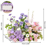 Décoration murale arche fleurs variées romantique violet rose blanc bleuclair vert extérieure