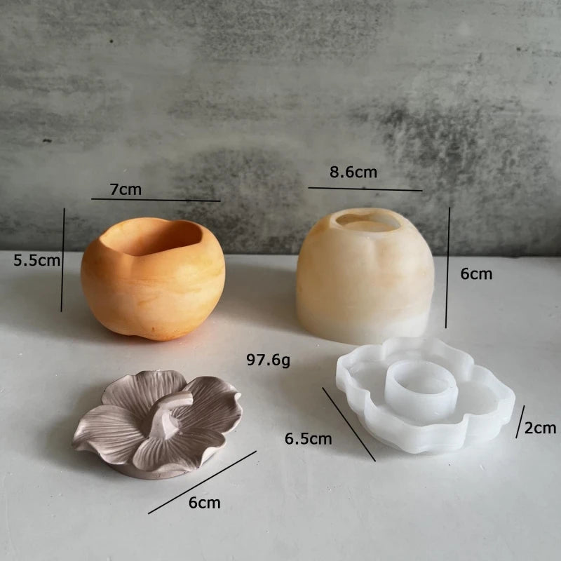 moulage silicone citrouille fruit vase deco maison automne pot couvercle floral minimaliste