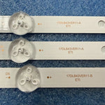 bande lumineuse led blanc bleu lisse moderne connecteurs étiquettes symboles polarité