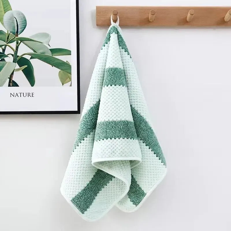 serviettes bain polyester absorbantes serviettes toilette moderne gris vert bleu doré texture éponge bordure