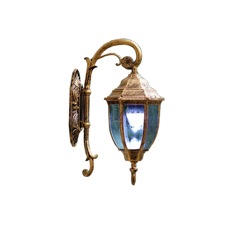 lampe murale vintage classique noir doré verre translucide motifs floraux éclairage nuit étanche industrielle