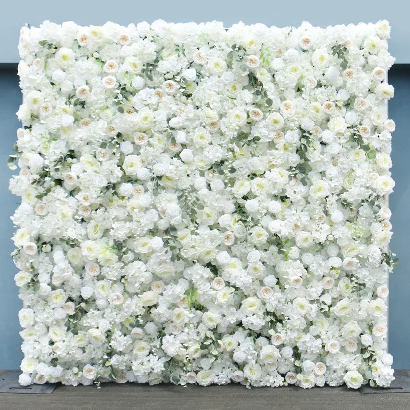 décoration murale fleurs artificielles blanc vert extérieure intérieure événement mariage anniversaire