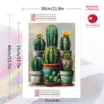 tableau diamant coudre cactus fleurs résine moderne décoration maison opaque vert beige bleu rose
