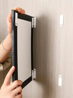 cadre mural support adhésif noir blanc contemporain 48 bandes adhésives 12 paires différentes