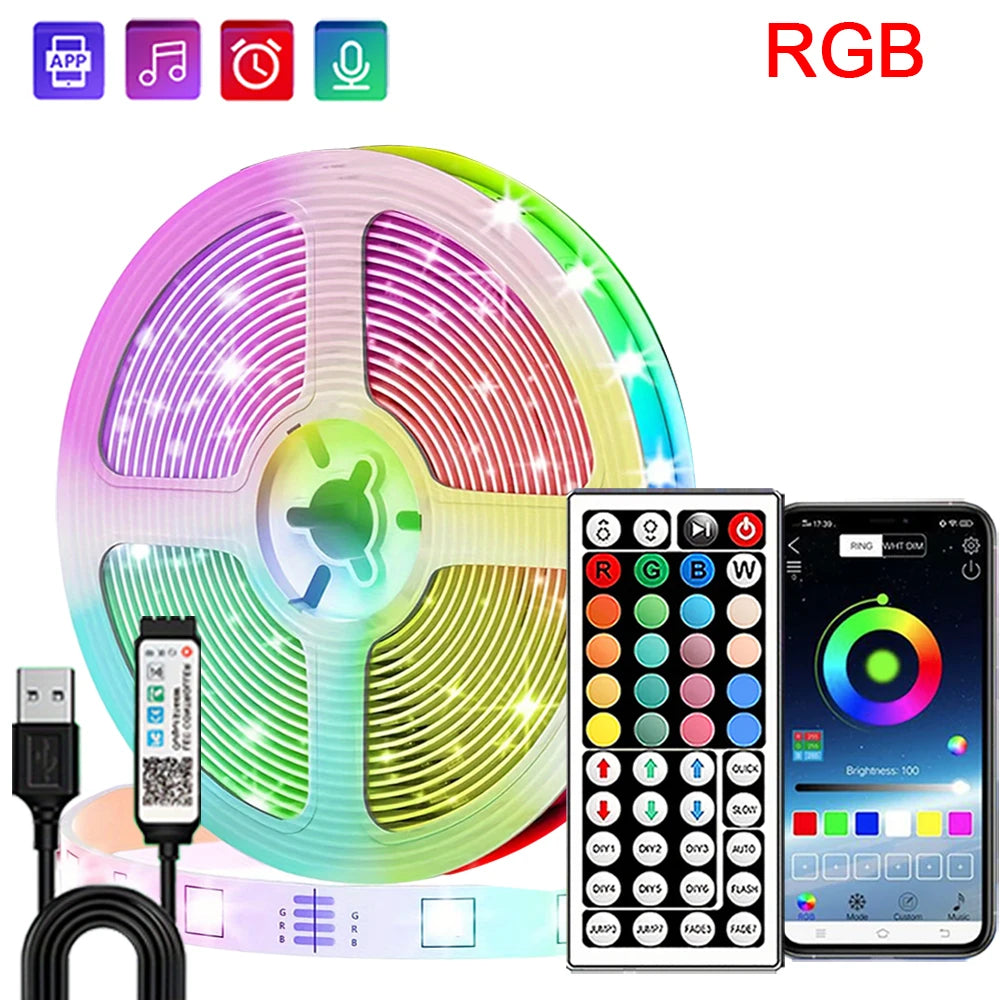 ruban led multicolore rayures horizontales moderne télécommande application 10m 15m 20m 30mRGBO