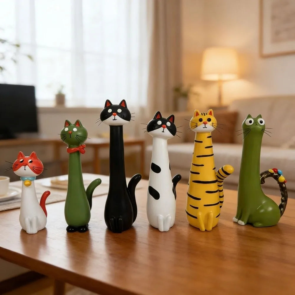 vases forme chat résine noire verte blanche jaune tigré moderne motifs chat