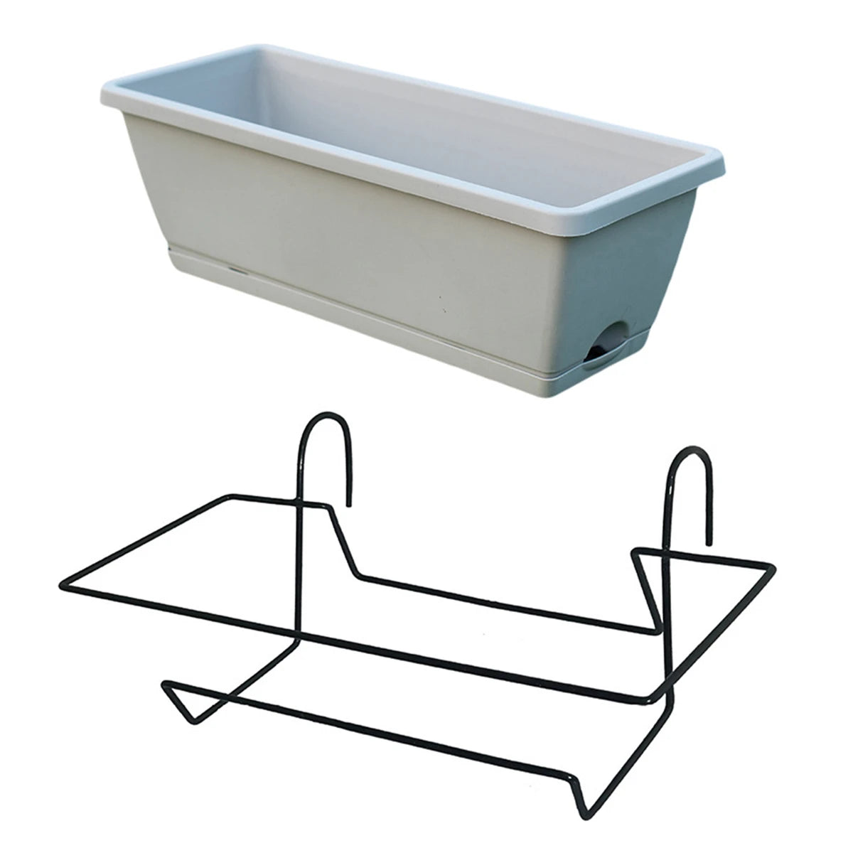bac fleurs suspendu moderne gris noir vert bacs fleurs crochets métalliques drainage balcon patio
