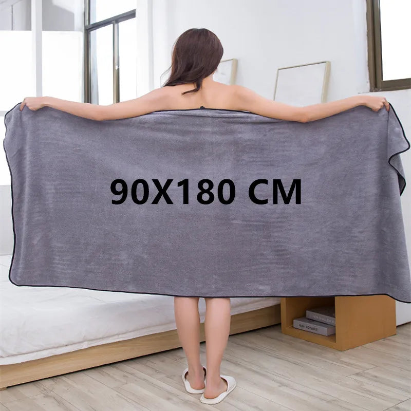 serviette bain absorbante séchage rapide gris rose microfibre corail fleec uni moderne large