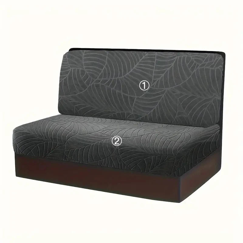 housses siège RV gris motif feuilles texturées anti salissures réutilisables modernesintérieur camping car