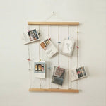 cadre mural photos bois moderne clips suspension rustique