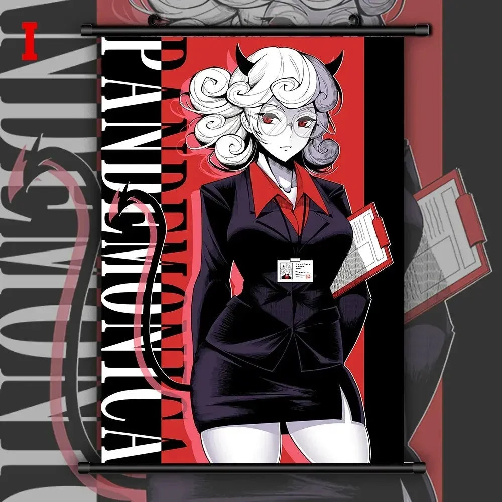 toile anime illustration graphique clips decoration salon blanc rouge noir vertical