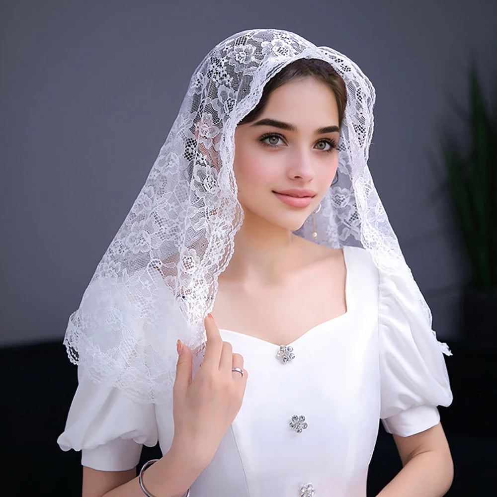 voile mariée dentelle polyester femme traditionnel blanc noir transparent