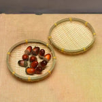 assiette bambou tissé main naturelle traditionnelle rangement décoration maison