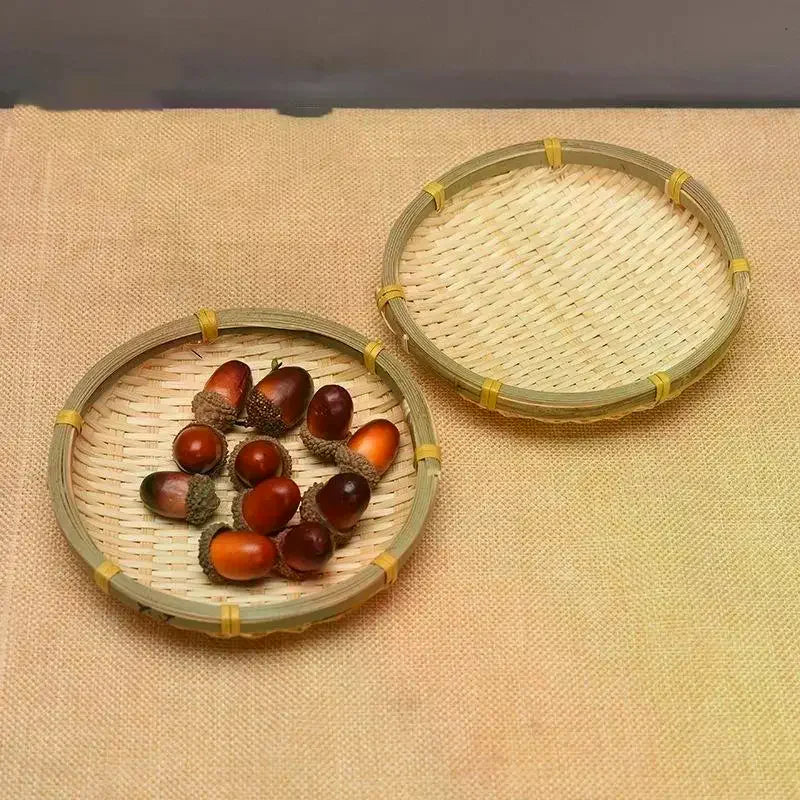 assiette bambou tissé main naturelle traditionnelle rangement décoration maison
