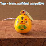 pendentif décoration animal souris lapin cochon chinois fú cuivre marron blanc orange vert bleu