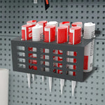 rangements mural acier inoxydable tubes mastic outils atelier industriel perforé fixations murales