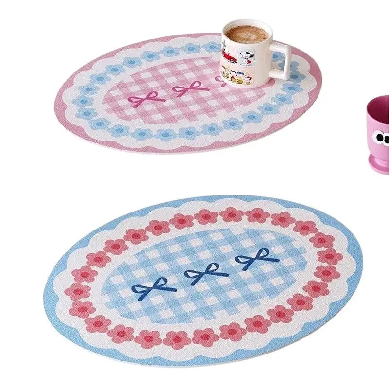 placemat carreau vichy fleuri rose bleu clair blanc vintage romantique table manger saison mariage