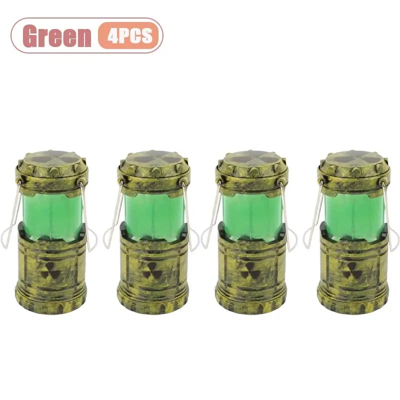 veilleuse deco radioactive bidon vert motif danger science fiction halloween citrouille chauve souris tombes
