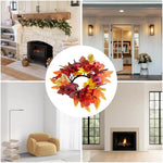 décoration automne feuilles d'érable citrouilles bougies décoratives extérieures orangées rouges jaunes vertes saisonnières
