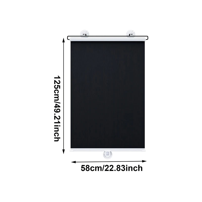 rideau fenêtre noir vertical moderne stores enrouleurs sans perçage clips magnétiques opaques 60x40cm