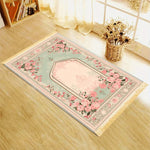 tapis floral vert rose prière portable décoration intérieure extérieur classique polyester résistant