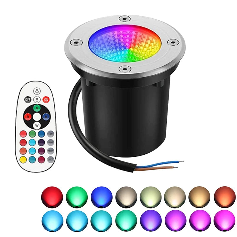 spots paysage led rgbw ip65 moderne télécommande blanc chaud rouge visiblesextérieur jardin