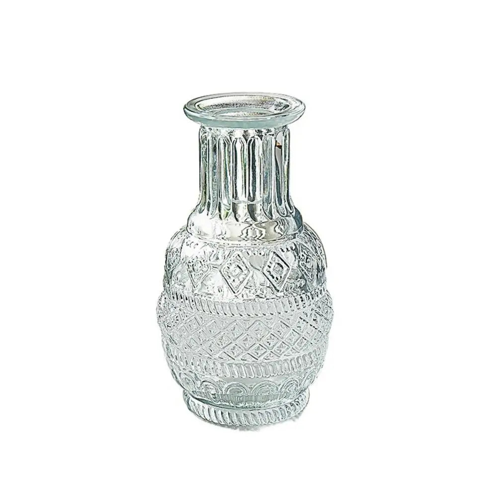 vase transparent gravé classique décoration intérieure plante hydroponique maison festive