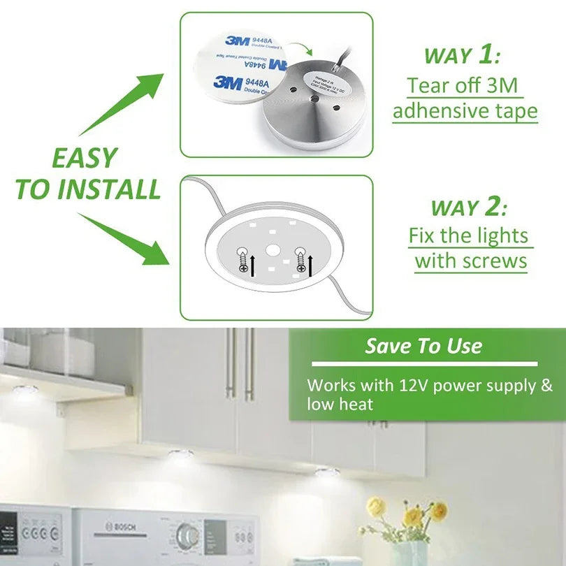lampe led armoire cuisine éclairage sous meuble intérieur blanc autocollant adaptateur secteur