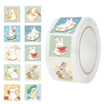sticker autocollant lapin dessin animé coloré waterproof facile utiliser 500 pièces opaques mignon étiquette