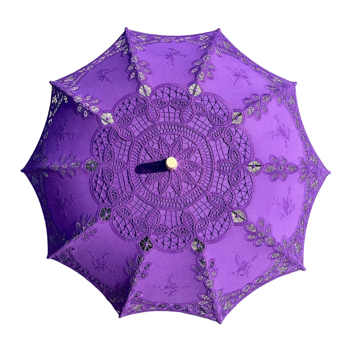 parapluie dentelle blanc vintage élégant poignée bois bleu vert mariage voyage