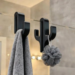 porte serviettes mural cactus noir clips moderne salle bain ABS