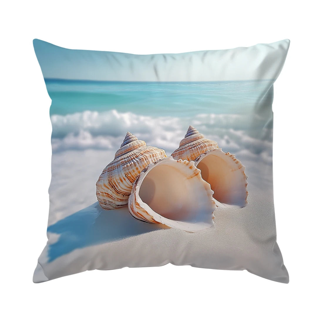 housse coussin plage polyester lettre happy coquillages moderne 40cm 45cm 50cm set decoration chambre