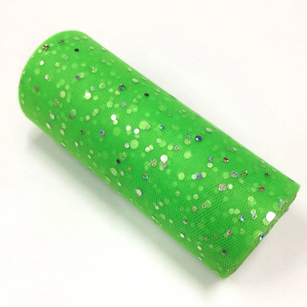 ruban tulle paillettes blanc jaune bleu rose violet rouge vert décoratif 25 yards 15cm