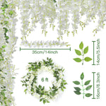 guirlande florale artificielle wisteria blanc vert mariage extérieur décoration romantique champêtreextérieur