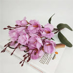 bouquet artificiel fleurs magnolia soie blanc bleu violet rouge intérieur décoration maison anniversaire fête