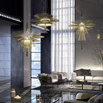 suspension lumineuse contemporaine or noir minimaliste métal cercles concentriques 249 2000 lumens