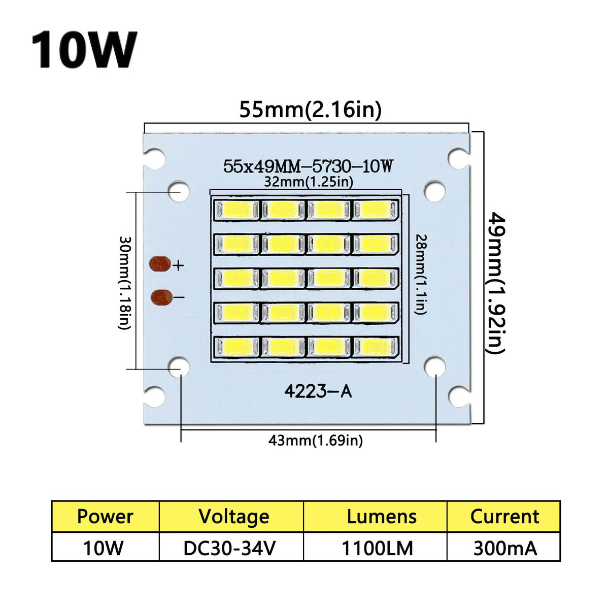 plaque led 100w cold white 50000h aluminium pcb modernes diodes led