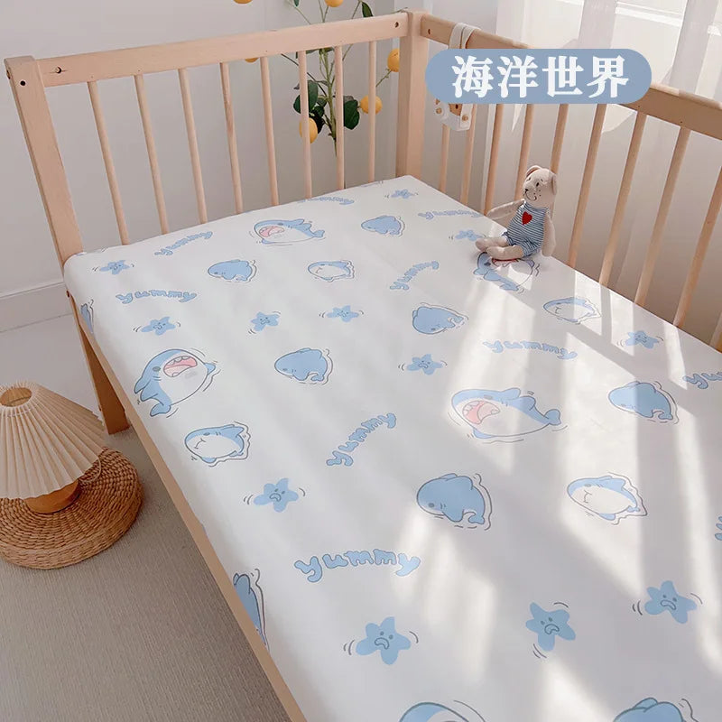 drap bébé couverture panda points sapins élastique simple beige uni coton respirant lit enfant