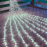 guirlande lumineuse noël multi couleur blanc chaud bleu filet led moderne 3x3m 320leds