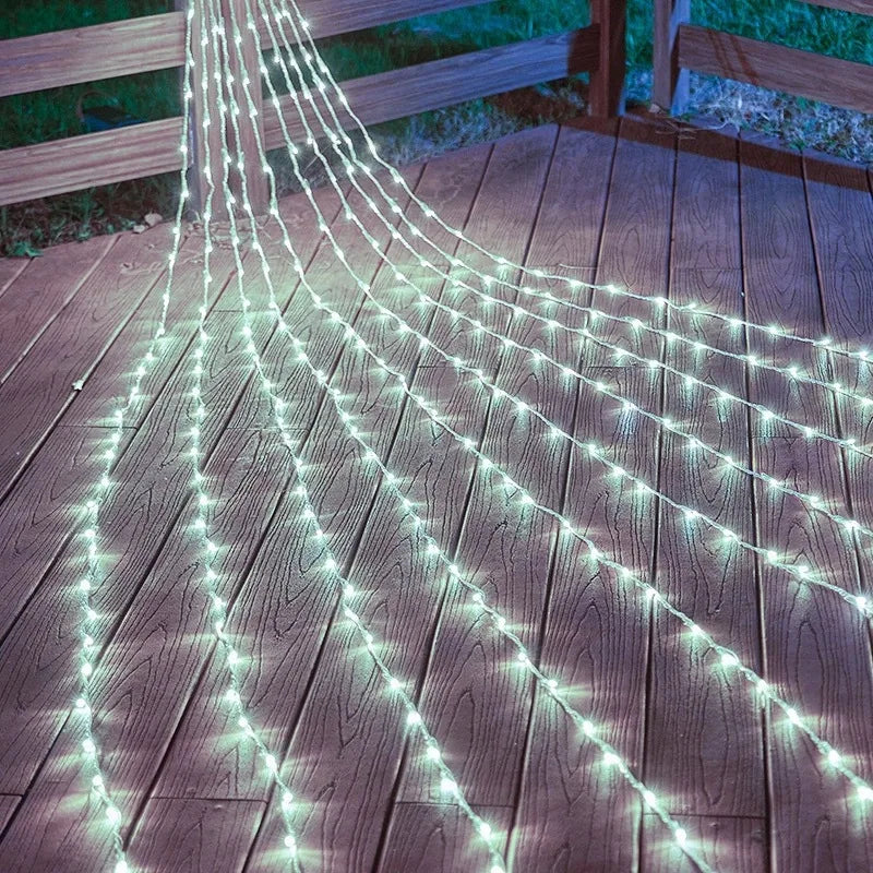 guirlande lumineuse noël multi couleur blanc chaud bleu filet led moderne 3x3m 320leds