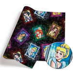 tissu patchwork disney aurora ariel cendrillon mickey bleu vert rose blanc coton 140x50cm