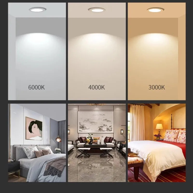 Spot LED moderne blanc clips 6000K 4000K 3000K 12W 18W 24W