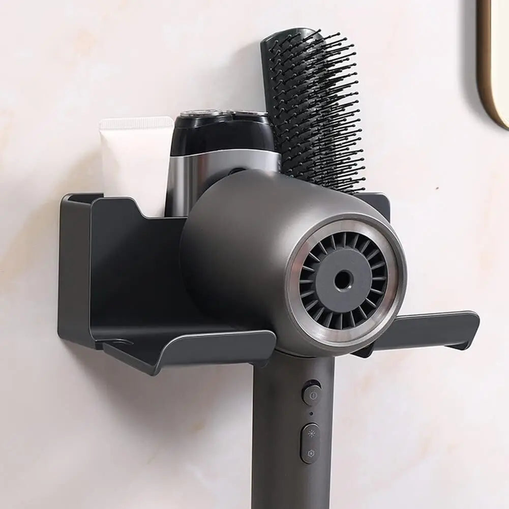 séchoir cheveux support mural gris moderne brosse rasoir crème cordon