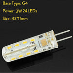 ampoules led g4 colorées transparentes moderne 3w 5w 12v 3014 smd 37x15mm